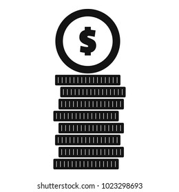 Coin icon. Simple illustration of coin vector icon for web