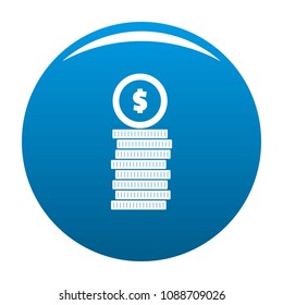 Coin icon. Simple illustration of coin vector icon for any design blue