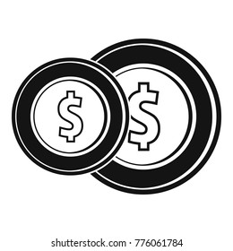 Coin icon. Simple illustration of coin vector icon for web