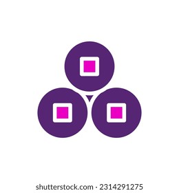 Icono de moneda sólido color púrpura rosa chino nuevo año vector elemento y símbolo perfecto.