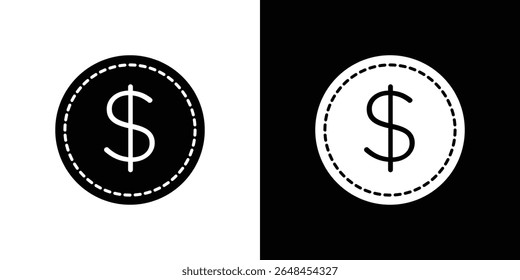 Coin icon symbol collection. Flat vector stock illustration.