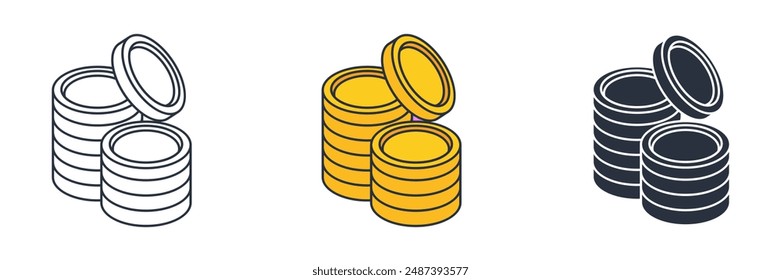 Icono de la moneda Ilustración vectorial aislada sobre fondo blanco