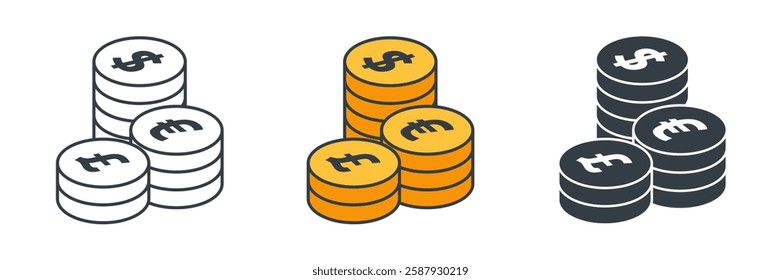 Coin icon symbol vector illustration isolated on white background
