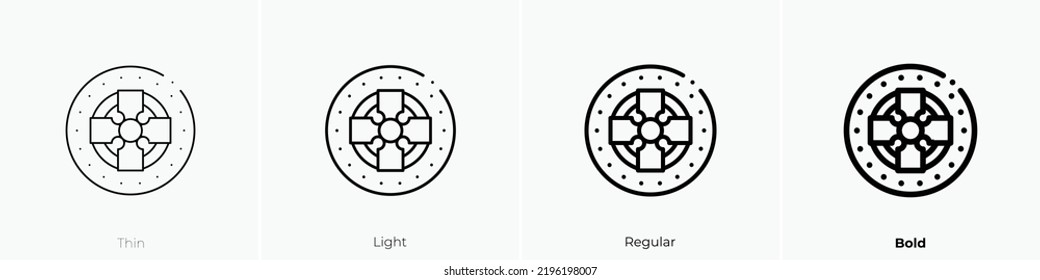 coin icon. Thin, Light Regular And Bold style design isolated on white background