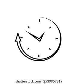 ícone de moeda. Hora de fazer negócios de dinheiro. Símbolos de relógio e dólar isolados no plano de fundo branco. estilo de design de contorno. modelo de design de vetor