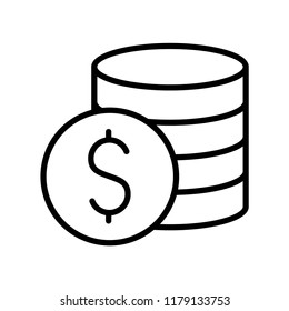 Coin icon in trendy flat style isolated on white background. Money symbol. Vector illustration.