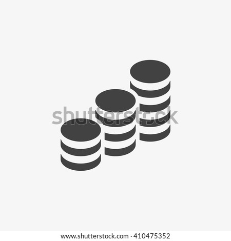 Coin Icon in trendy flat style isolated on grey background. Money symbol for your web site design, logo, app, UI. Vector illustration, EPS10.
