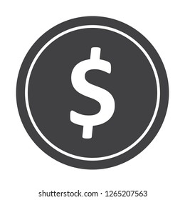 Coin icon, USA money symbol, dollar sign, vector illustration.
