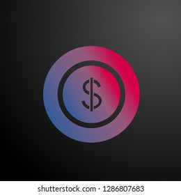 coin, icon for user interface, vector