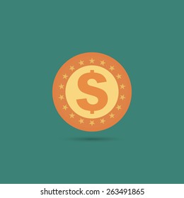 Coin icon - Vector