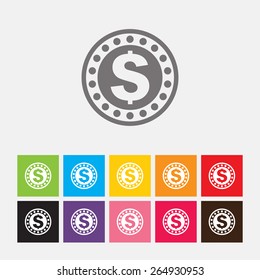 Coin icon - Vector
