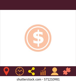 Coin  icon. Vector design.