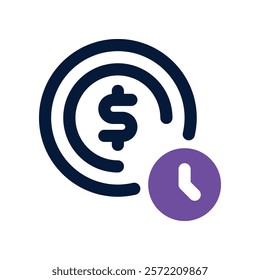 coin icon. vector dual tone icon for your website, mobile, presentation, and logo design.