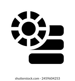 coin icon. vector glyph icon for your website, mobile, presentation, and logo design.