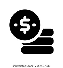 coin icon. vector glyph icon for your website, mobile, presentation, and logo design.