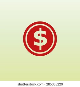 coin icon, vector illustration.