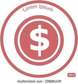 coin icon, vector illustration