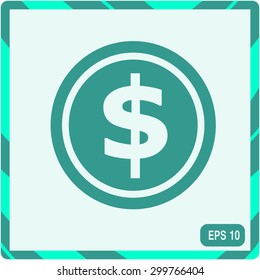 coin icon, vector illustration