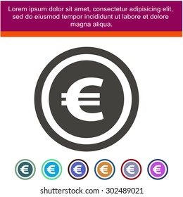 coin icon, vector illustration