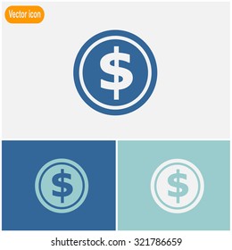 Coin icon, vector illustration.