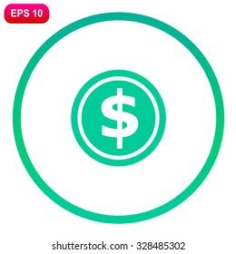 Coin icon, vector illustration.