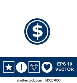 Coin icon, vector illustration.