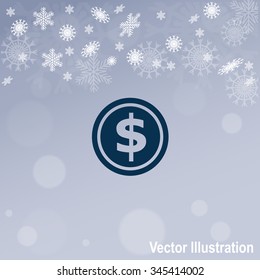 Coin icon, vector illustration.