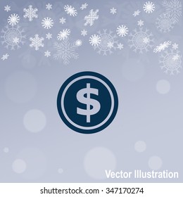 Coin icon, vector illustration.