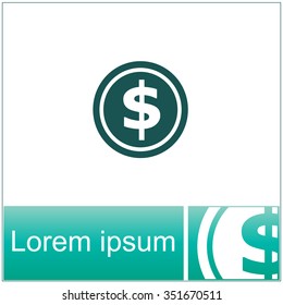 Coin icon, vector illustration.