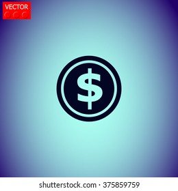 Coin icon, vector illustration.