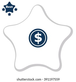 Coin icon, vector illustration.
