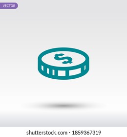 icono de moneda. Ilustración del vector EPS 10.