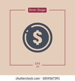 coin icon. Vector illustration EPS 10.