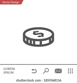 icono de moneda. Ilustración del vector EPS 10.