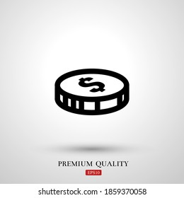 coin icon. Vector illustration EPS 10.