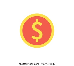 Coin icon. Vector illustration in flat minimalist style.