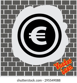 coin icon, vector illustration. Flat design style