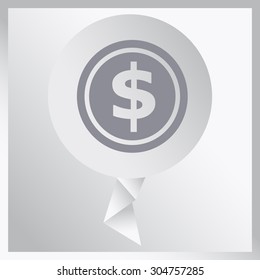coin icon, vector illustration. Flat design style