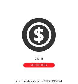 coin icon vector illustration. coin icon glyph design.
