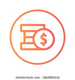 coin icon vector illustration. coin icon gradient design.