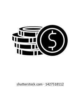 Coin icon vector illustration, isollated line style simple 
emblem, dollor coin game . money logo template sign
