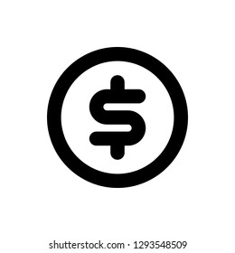 Coin Icon Vector Illustration in Line Style for Any Purpose