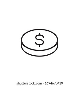 diseño de línea de ilustración vectorial de icono de moneda. aislado sobre fondo blanco