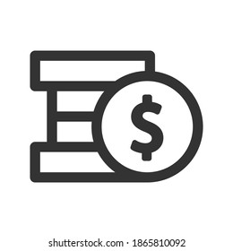 coin icon vector illustration. coin icon outline design.