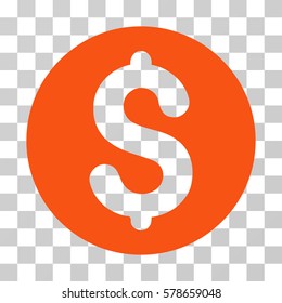 Coin icon. Vector illustration style is flat iconic symbol, orange color, transparent background. Designed for web and software interfaces.