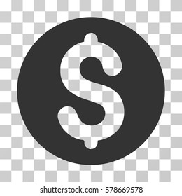 Coin icon. Vector illustration style is flat iconic symbol, gray color, transparent background. Designed for web and software interfaces.