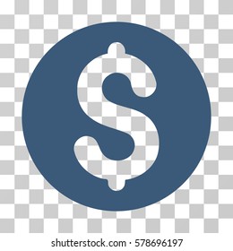 Coin icon. Vector illustration style is flat iconic symbol, blue color, transparent background. Designed for web and software interfaces.