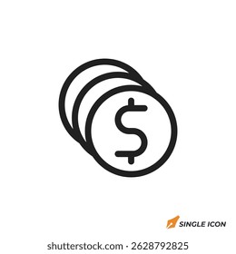 coin icon vector illustration. coin symbol isolated on white background
