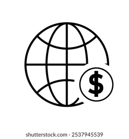 coin icon. vector International money Global Finance for Banking and Economy. outline design style. template design