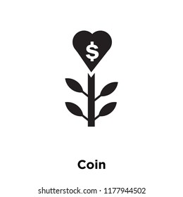 Coin icon vector isolated on white background, logo concept of Coin sign on transparent background, filled black symbol